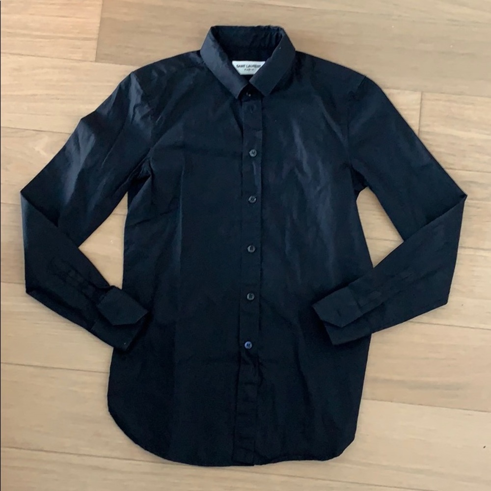 Saint Laurent Women’s Black Button Down Shirt